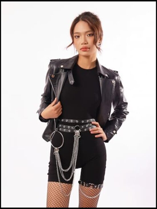 Adjustable Gothic Punk Chain Waist Belt with Buckle Closure main image 5